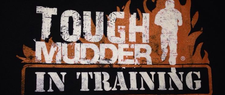 Close up of the logo and words "Tough Mudder in Training" T-Shirt on a black t-shirt